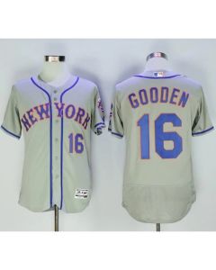 Mets #16 Dwight Gooden Grey Flexbase Authentic Collection Stitched MLB Jersey