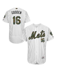 Mets #16 Dwight Gooden White(Blue Strip) Flexbase Authentic Collection 2016 Memorial Day Stitched MLB Jersey