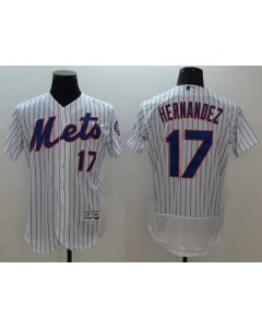 Mets #17 Keith Hernandez White(Blue Strip) Flexbase Authentic Collection Stitched MLB Jersey