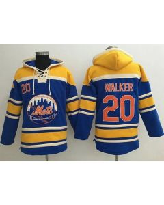 Mets #20 Neil Walker Blue Sawyer Hooded Sweatshirt MLB Hoodie