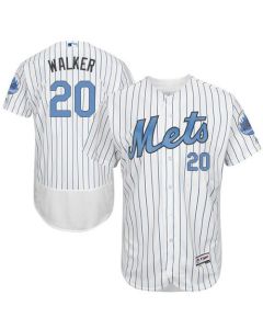 Mets #20 Neil Walker White(Blue Strip) Flexbase Authentic Collection 2016 Father's Day Stitched MLB Jersey