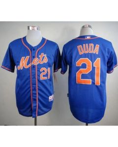 Mets #21 Lucas Duda Blue Alternate Home Cool Base Stitched MLB Jersey