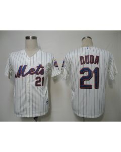 Mets #21 Lucas Duda Cream Blue Strip Alternate Cool Base Stitched MLB Jersey