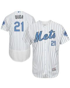 Mets #21 Lucas Duda White(Blue Strip) Flexbase Authentic Collection 2016 Father's Day Stitched MLB Jersey