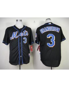 Mets #3 Curtis Granderson Black Cool Base Stitched MLB Jersey