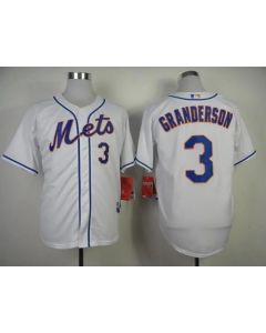 Mets #3 Curtis Granderson White Alternate Cool Base Stitched MLB Jersey