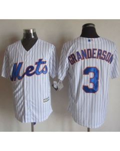 Mets #3 Curtis Granderson White(Blue Strip) New Cool Base Stitched MLB Jersey