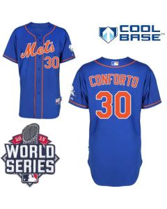 Mets #30 Michael Conforto Blue Alternate Home Cool Base W/2015 World Series Patch Stitched MLB Jersey