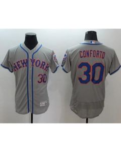 Mets #30 Michael Conforto Grey Flexbase Authentic Collection Stitched MLB Jersey