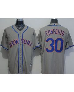 Mets #30 Michael Conforto Grey New Cool Base Stitched MLB Jersey