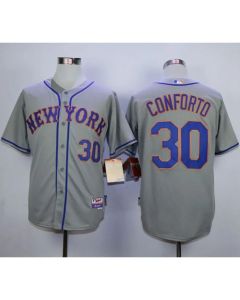 Mets #30 Michael Conforto Grey Road Cool Base Stitched MLB Jersey