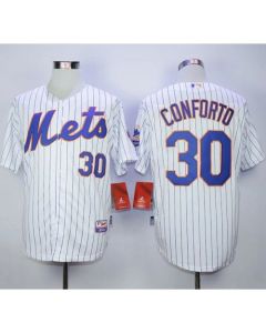 Mets #30 Michael Conforto White(Blue Strip) Cool Base Stitched MLB Jersey
