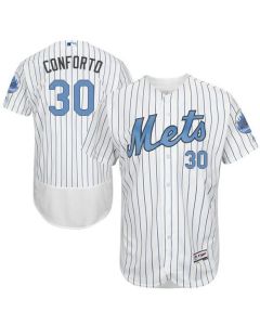 Mets #30 Michael Conforto White(Blue Strip) Flexbase Authentic Collection 2016 Father's Day Stitched MLB Jersey