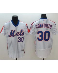 Mets #30 Michael Conforto White(Blue Strip) Flexbase Authentic Collection Alternate Stitched MLB Jersey