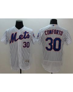 Mets #30 Michael Conforto White(Blue Strip) Flexbase Authentic Collection Stitched MLB Jersey