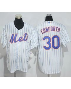 Mets #30 Michael Conforto White(Blue Strip) Home Cool Base Stitched Youth MLB Jersey