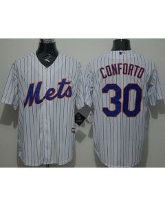 Mets #30 Michael Conforto White(Blue Strip) New Cool Base Stitched MLB Jersey