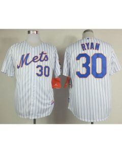 Mets #30 Nolan Ryan White(Blue Strip) Home Cool Base Stitched MLB Jersey