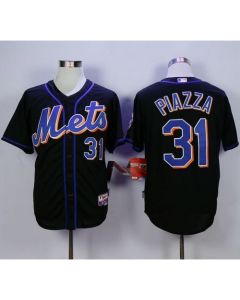 Mets #31 Mike Piazza Black Cool Base Stitched MLB Jersey