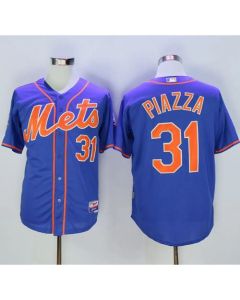 Mets #31 Mike Piazza Blue Alternate Home 2016 Hall Of Fame Patch Stitched MLB Jersey