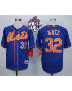 Mets #32 Steven Matz Blue Alternate Home Cool Base W/2015 World Series Patch Stitched MLB Jersey
