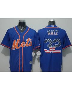 Mets #32 Steven Matz Blue USA Flag Fashion Stitched MLB Jersey