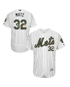 Mets #32 Steven Matz White(Blue Strip) Flexbase Authentic Collection 2016 Memorial Day Stitched MLB Jersey
