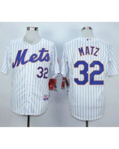 Mets #32 Steven Matz White(Blue Strip) Home Cool Base Stitched MLB Jersey