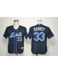 Mets #33 Matt Harvey Black Alternate Cool Base Stitched MLB Jersey