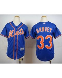 Mets #33 Matt Harvey Blue Alternate Home Cool Stitched Youth MLB Jersey