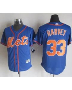 Mets #33 Matt Harvey Blue Alternate Home New Cool Base Stitched MLB Jersey