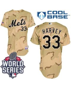 Mets #33 Matt Harvey Camo Commemorative Military Day Cool Base W/2015 World Series Patch Stitched MLB Jersey