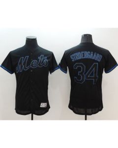 Mets #34 Noah Syndergaard Black Fashion Flexbase Authentic Collection Stitched MLB Jersey