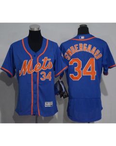 Mets #34 Noah Syndergaard Blue Flexbase Authentic Women's Stitched MLB Jersey