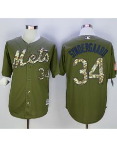 Mets #34 Noah Syndergaard Green Camo New Cool Base Stitched MLB Jersey