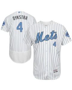 Mets #4 Lenny Dykstra White(Blue Strip) Flexbase Authentic Collection 2016 Father's Day Stitched MLB Jersey