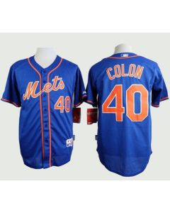 Mets #40 Bartolo Colon Blue Alternate Home Cool Base Stitched MLB Jersey