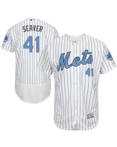 Mets #41 Tom Seaver White(Blue Strip) Flexbase Authentic Collection 2016 Father's Day Stitched MLB Jersey