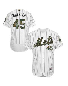 Mets #45 Zack Wheeler White(Blue Strip) Flexbase Authentic Collection 2016 Memorial Day Stitched MLB Jersey
