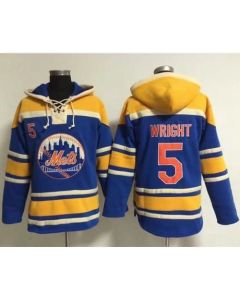 Mets #5 David Wright Blue Sawyer Hooded Sweatshirt MLB Hoodie