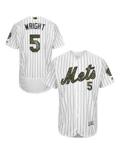 Mets #5 David Wright White(Blue Strip) Flexbase Authentic Collection 2016 Memorial Day Stitched MLB Jersey