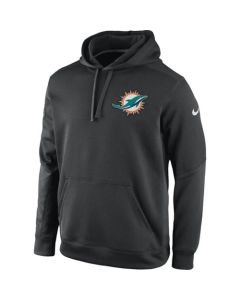 Miami Dolphins KO Chain Fleece Pullover Performance Hoodie Charcoal