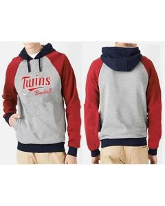 Minnesota Twins Pullover Hoodie Grey & Red