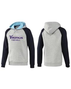 Minnesota Vikings English Version Pullover Hoodie Grey & Blue