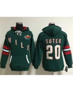 Minnesota Wild #20 Ryan Suter Green Women's Old Time Heidi NHL Hoodie
