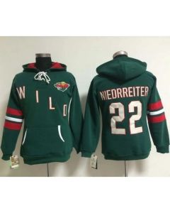 Minnesota Wild #22 Nino Niederreiter Green Women's Old Time Heidi NHL Hoodie