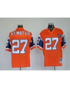 Mitchel & Ness Broncos #27 Steve Atwater Orange With 75 Anniversary Patch Stitched Throwback NFL Jersey