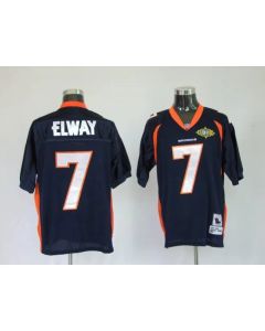 Mitchel & Ness Broncos #7 John Elway Blue With 2010 Super Bowl Patch Stitched Throwback NFL Jersey