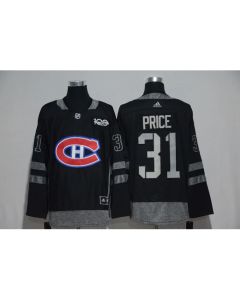 Montreal Canadiens #31 Carey Price Black Men's 1917-2017 100th Anniversary Stitched NHL Jersey