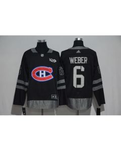 Montreal Canadiens #6 Shea Weber Black Men's 1917-2017 100th Anniversary Stitched NHL Jersey